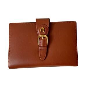 Vintage Etienne Aigner Leather Ring-Bound Personal Organizer or Desk-fax